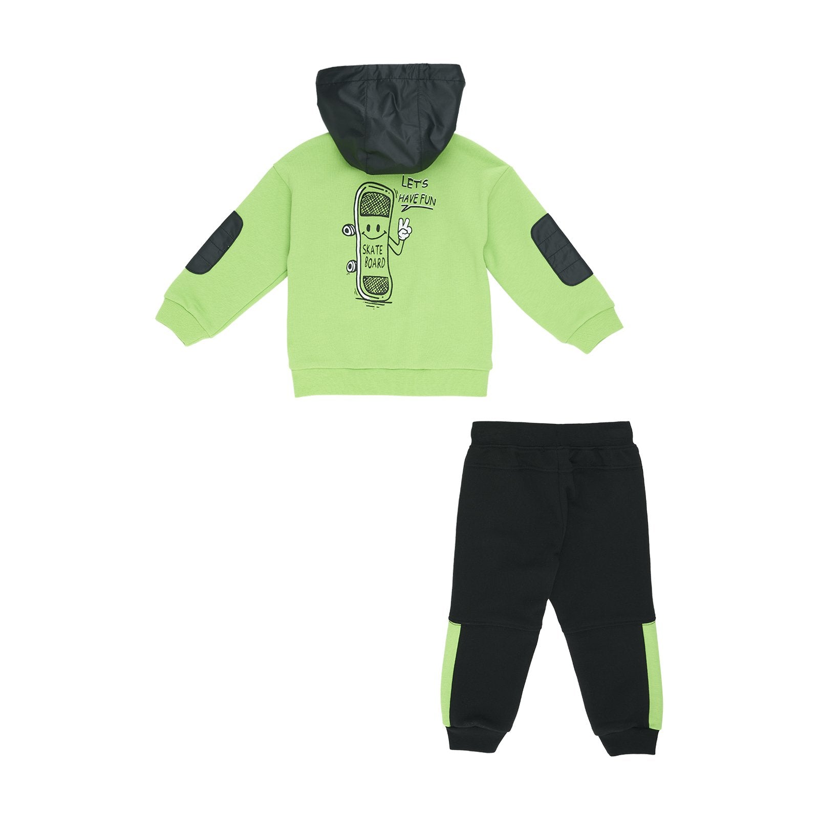 Set 2 piese sport, hanorac si pantaloni PANCO - Natural Power, Verde & Negru, pentru baietei