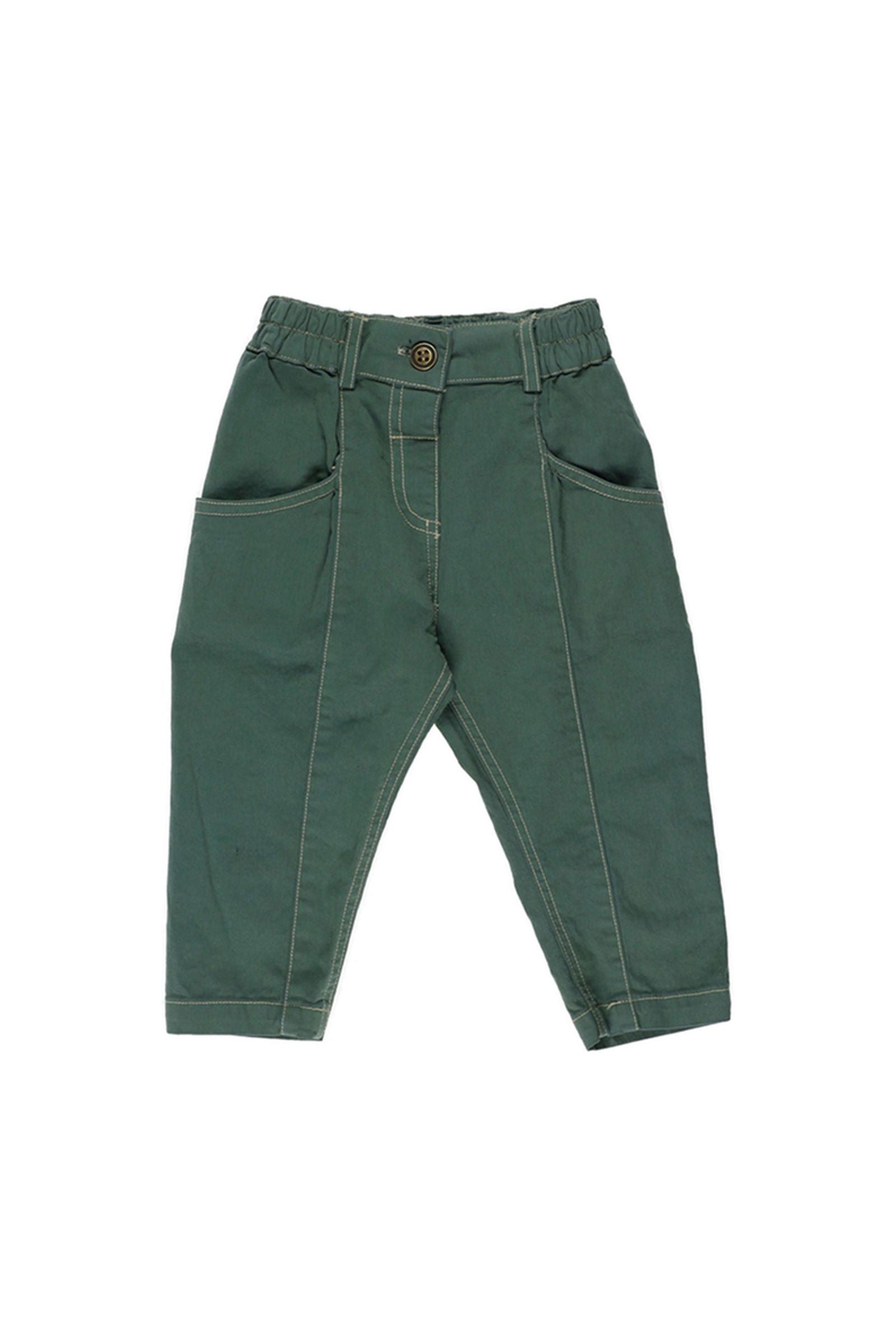 Pantaloni casual cu elastic in talie, PANCO - Dinosaur, Verde Inchis, pentru baieti