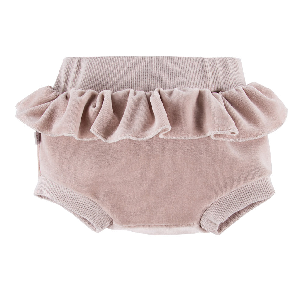 Pantaloni scurti bufanti cu volan in talie EEVI Bloomers - Botanic, Bej, pentru fetite