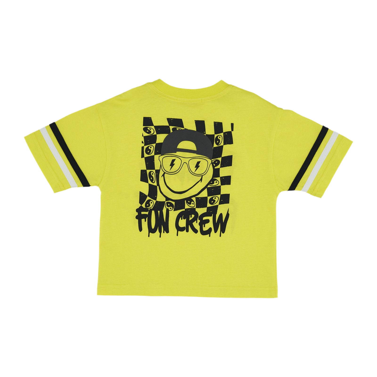 Tricou Fun Crew PANCO - Feeling Good, Galben Fosforescent, pentru baietei