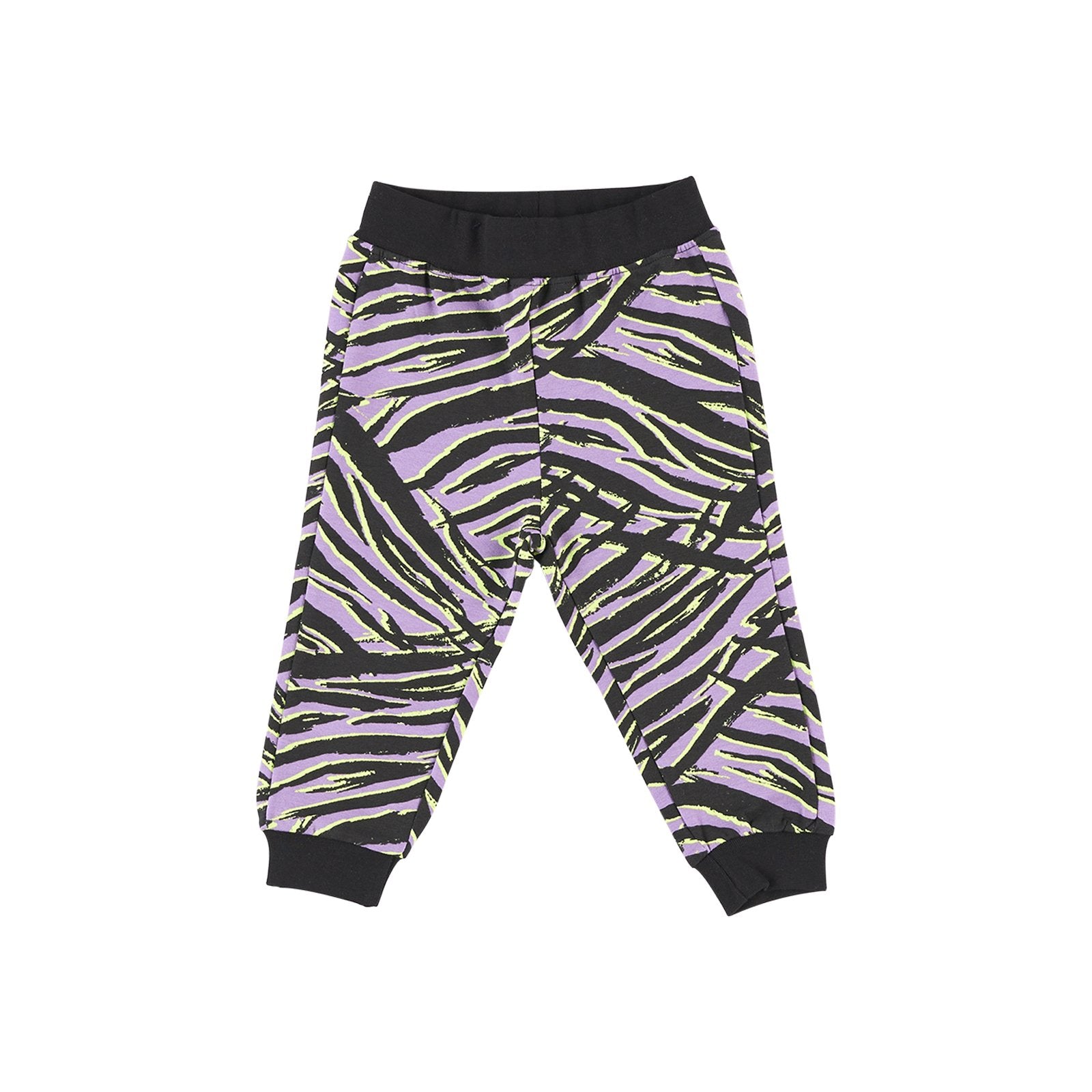 Pantaloni sport PANCO - Zebra, Negru si Mov, pentru fetite