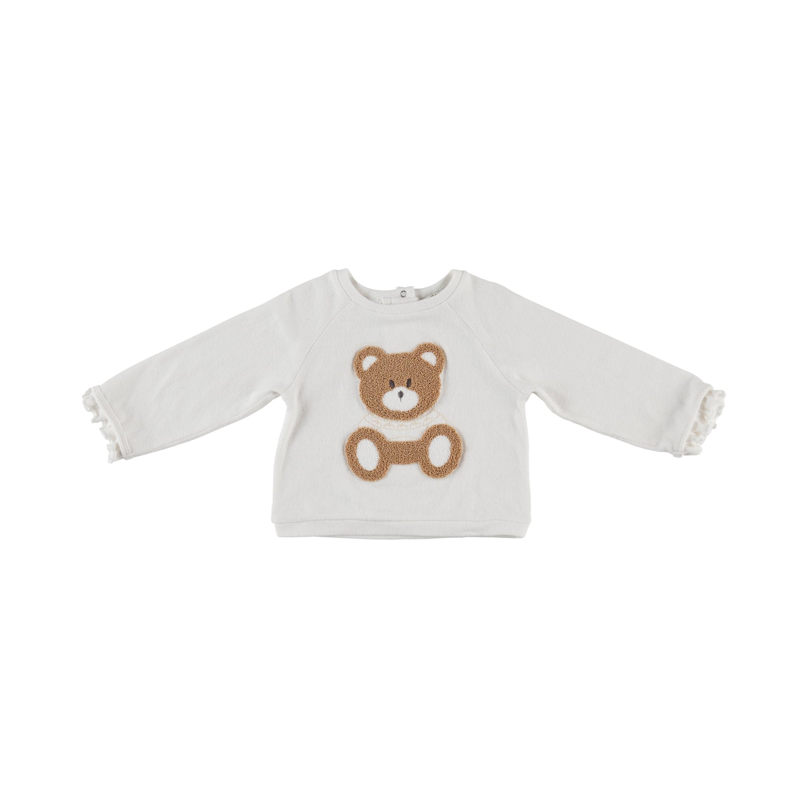 Bluza cu maneca lunga, model Ursulet, PANCO - Cute Bear, Ecru, pentru fetite