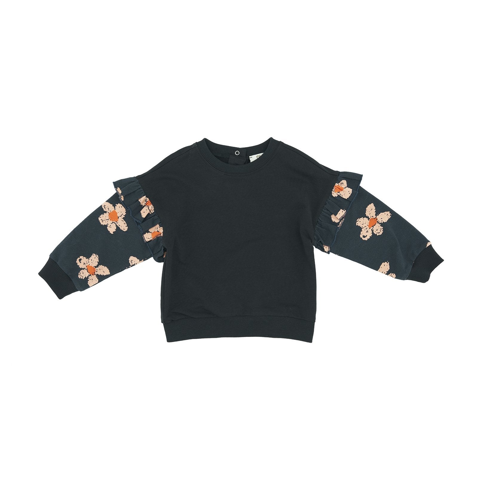 Bluza cu maneca lunga si imprimeu floral PANCO - Good Day, Negru, pentru fetite