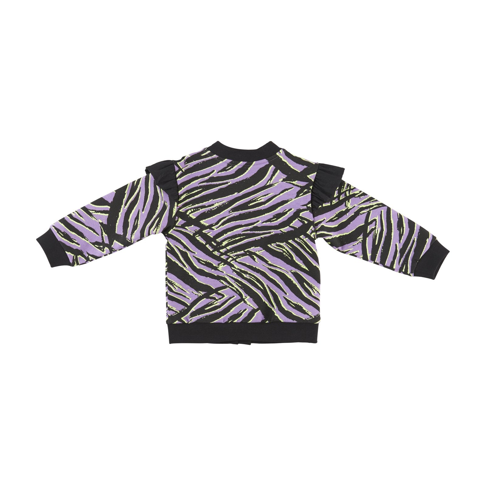 Bluza sport cu fermoar si imprimeu Zebra PANCO - Zebra`s, Negru si Lila, pentru fetite