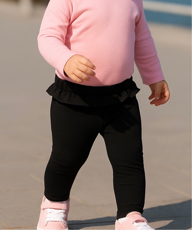 Colanti cu volan in talie si detaliu Verde Fosforescent PANCO - Zebra`s, Negru, pentru fetite