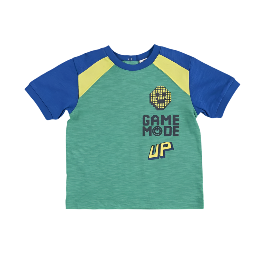 Tricou PANGO - Game Mode, Verde si Bleumarin, pentru baietei