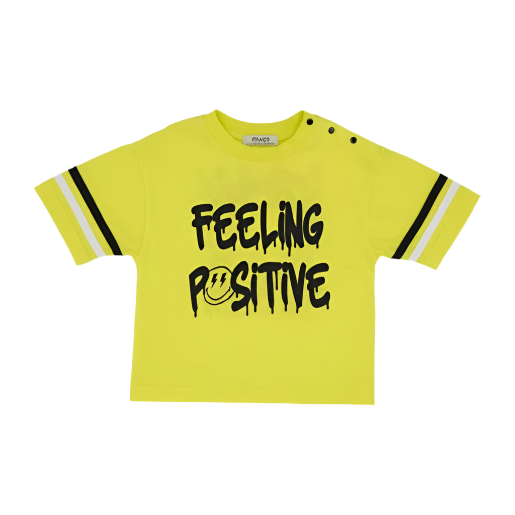 Tricou Fun Crew PANCO - Feeling Good, Galben Fosforescent, pentru baietei