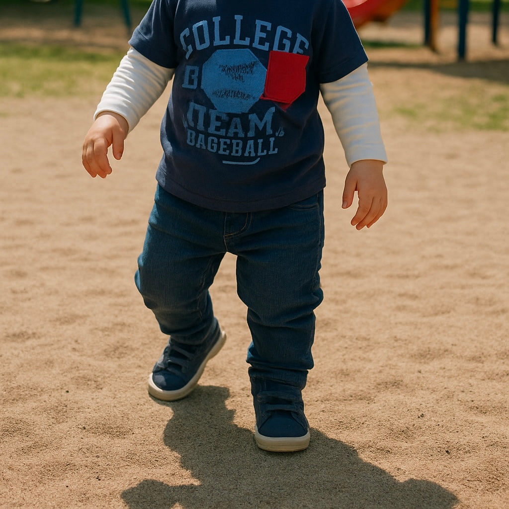 Blugi jogger cu elastic la glezna PANCO - Gaming Mode, Bleumarin Denim, pentru baietei