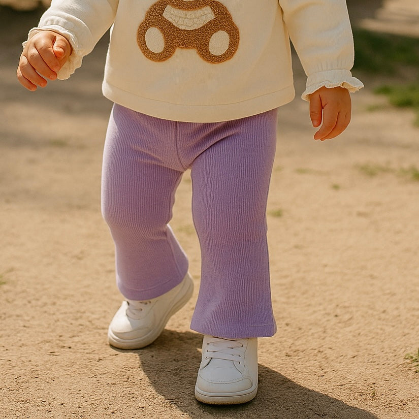 Colanti evazati cu ursulet aplicat PANCO - Cute Bear, Mov, pentru fetite