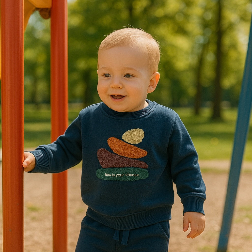 Bluza cu maneca lunga PANCO - Moments, Bleumarin, pentru baietei