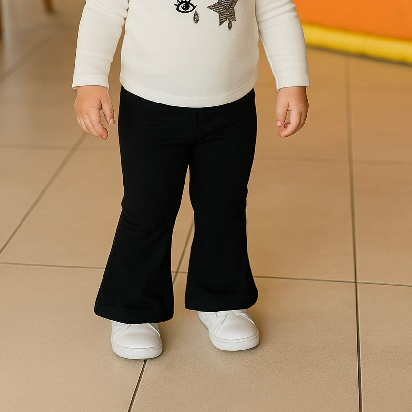 Pantaloni evazati eleganti PANCO - Chic, Negru, pentru fetite