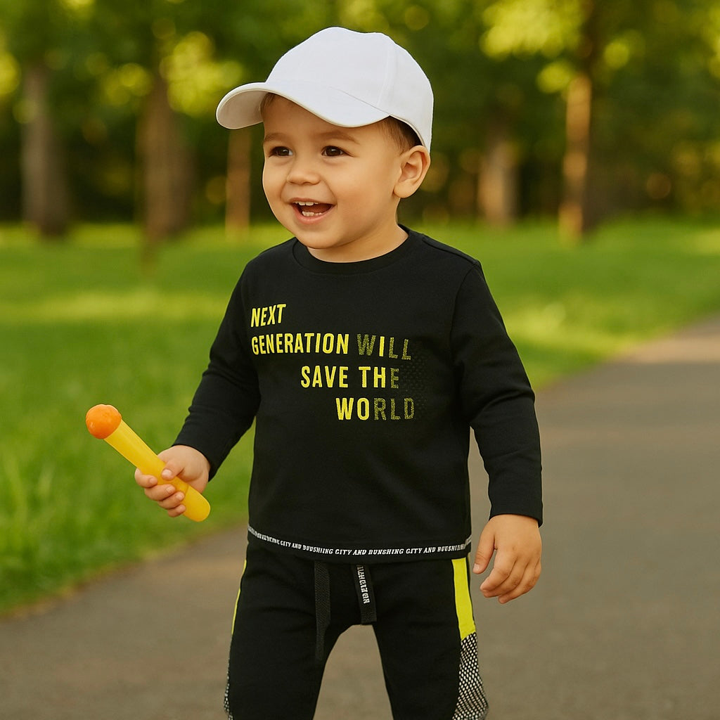 Bluza subtire cu maneca lunga imprimata PANCO - City Boys, Negru, pentru baietei