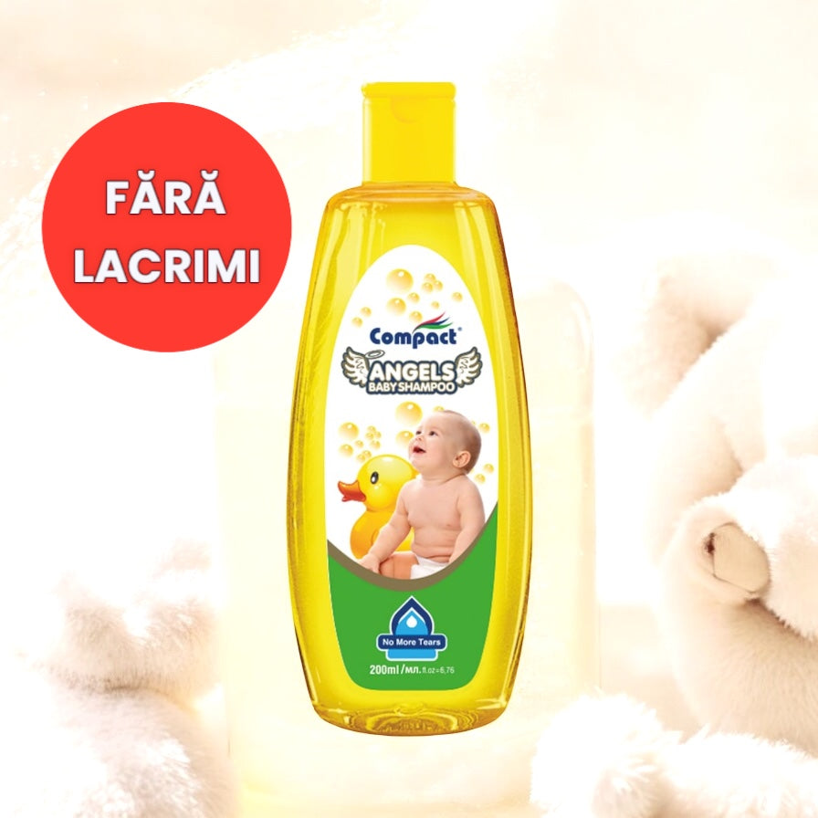 Sampon delicat Fara Lacrimi, ANGELS Baby 0+, Fara Parapeni, 0% Alcool, Testat Dermatologic, pentru bebelusi, 200 ml