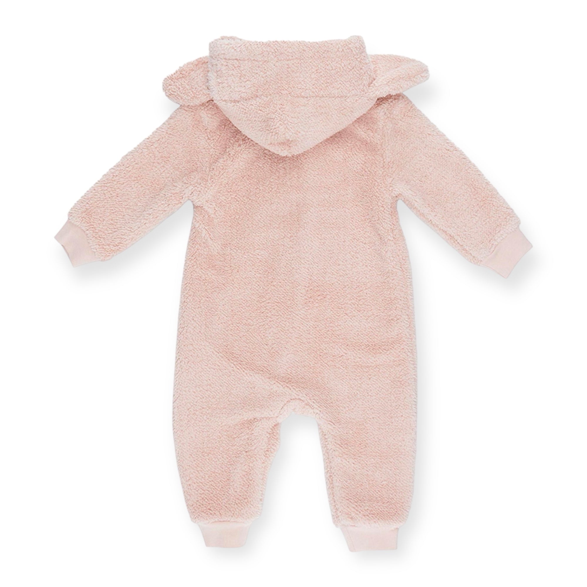 Salopeta Overall din Teddy, cu fermoar, PANCO - Soft, Roz Pal, pentru bebe fetite