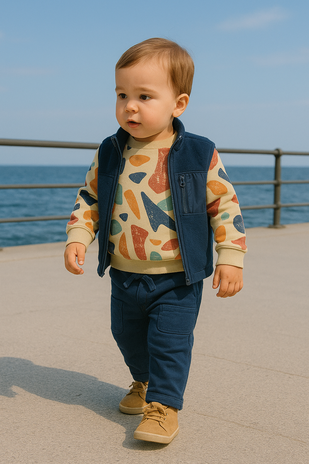 Vesta fleece PANCO - Flexible, Bleumarin, pentru baietei