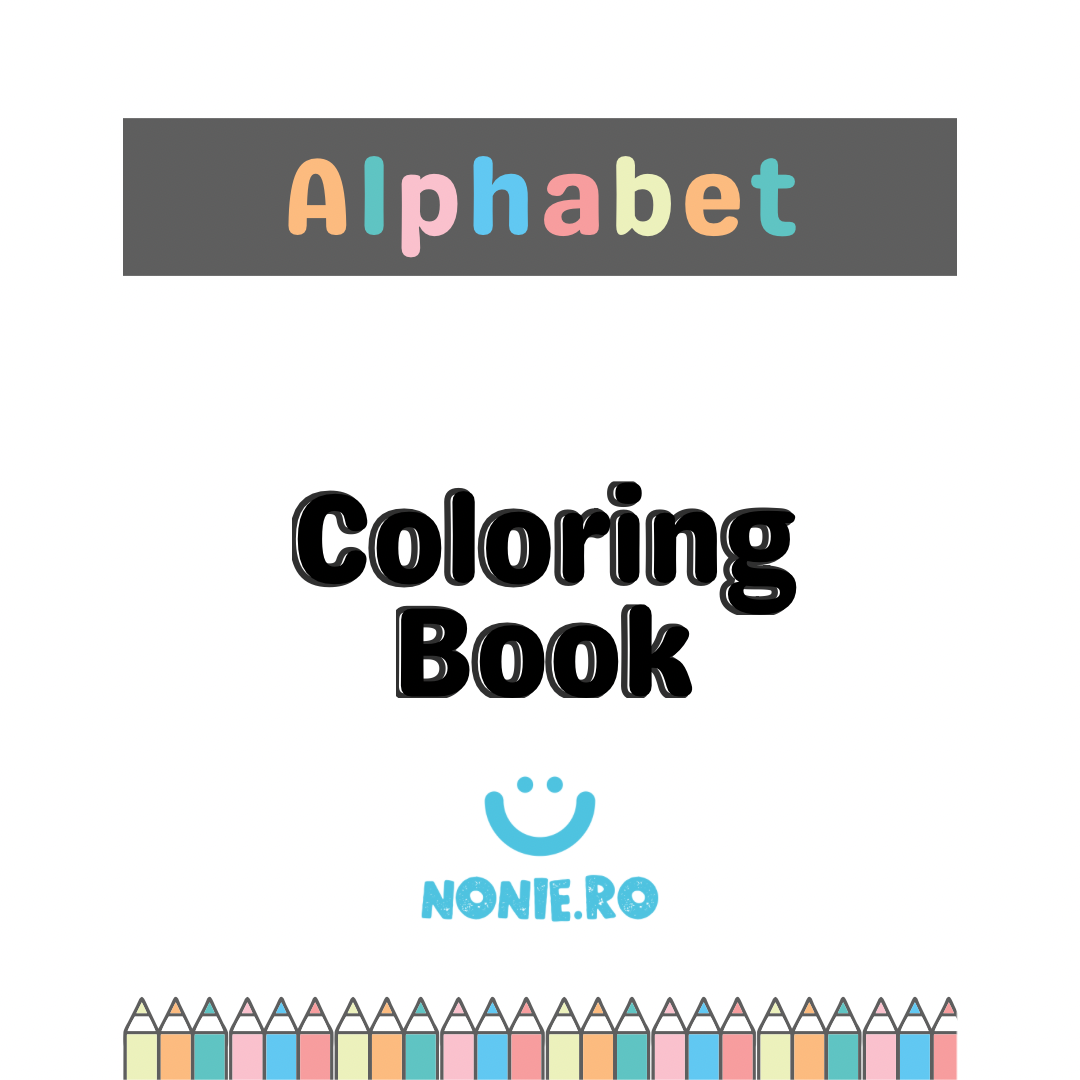 Carte de colorat digitala - Alphabet (Versiune in Limba Engleza), 27 pagini, NONIE