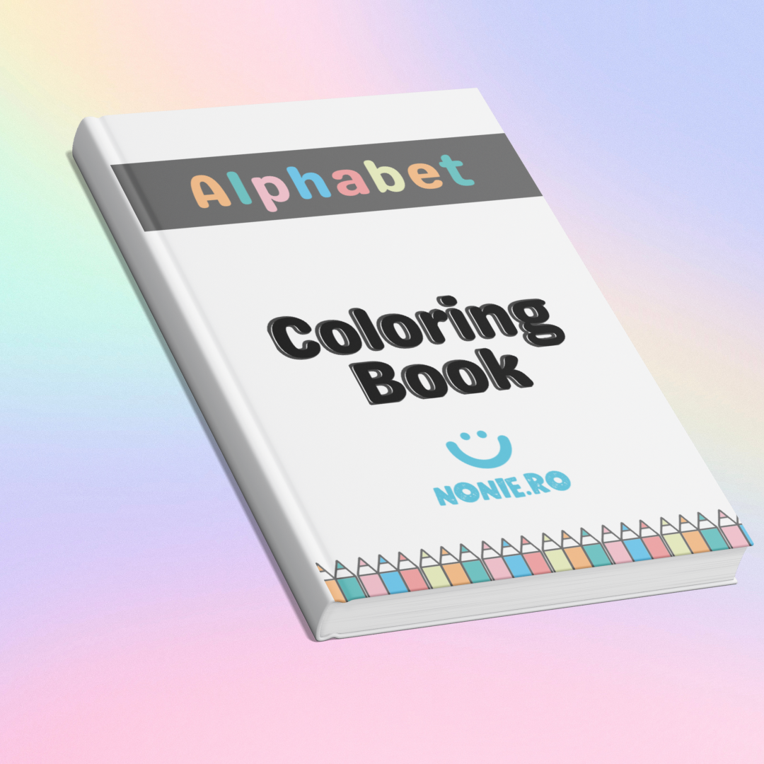 Carte de colorat digitala - Alphabet (Versiune in Limba Engleza), 27 pagini, NONIE