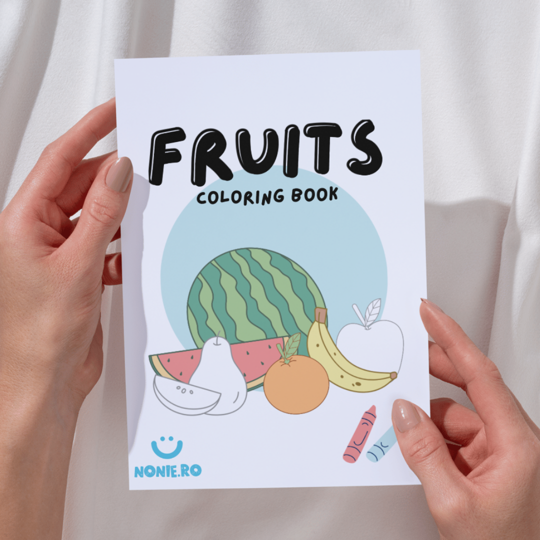 Carte de colorat digitala - Fruits (Versiune in Limba Engleza), 21 pagini, NONIE