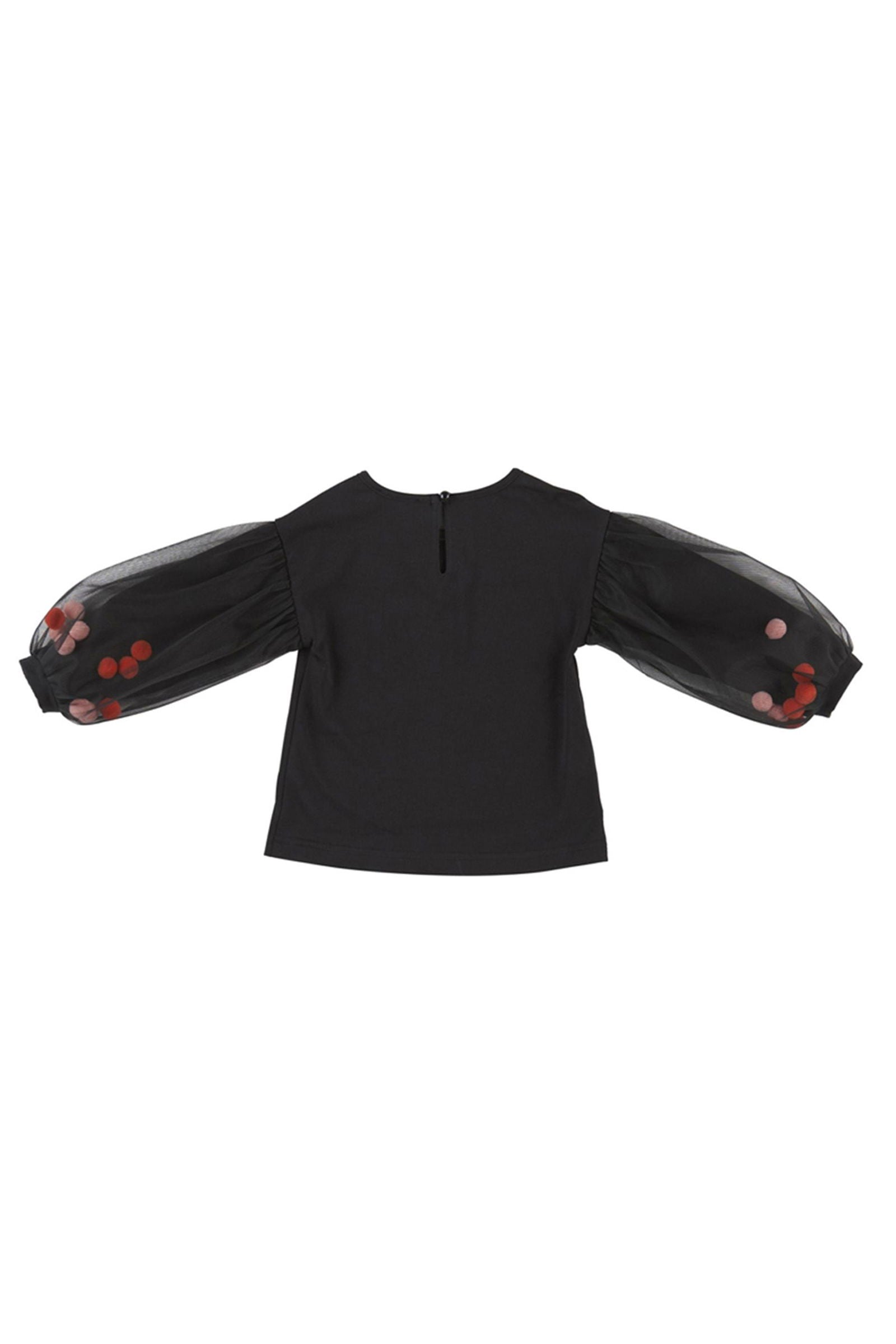 Bluza eleganta cu maneca lunga si Tull, PANCO - Good Day, Negru, pentru fetite