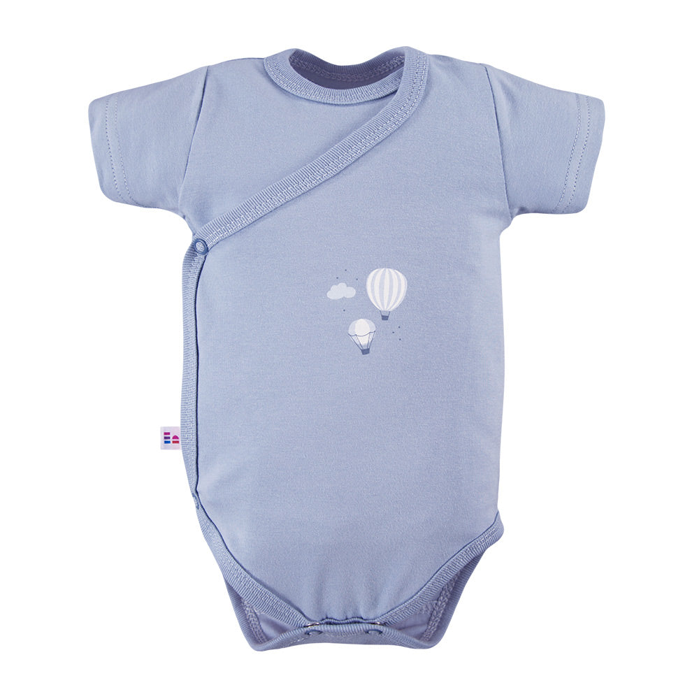 Body cu maneca scurta si model balon, EEVI - Petite, Albastru, pentru baietei