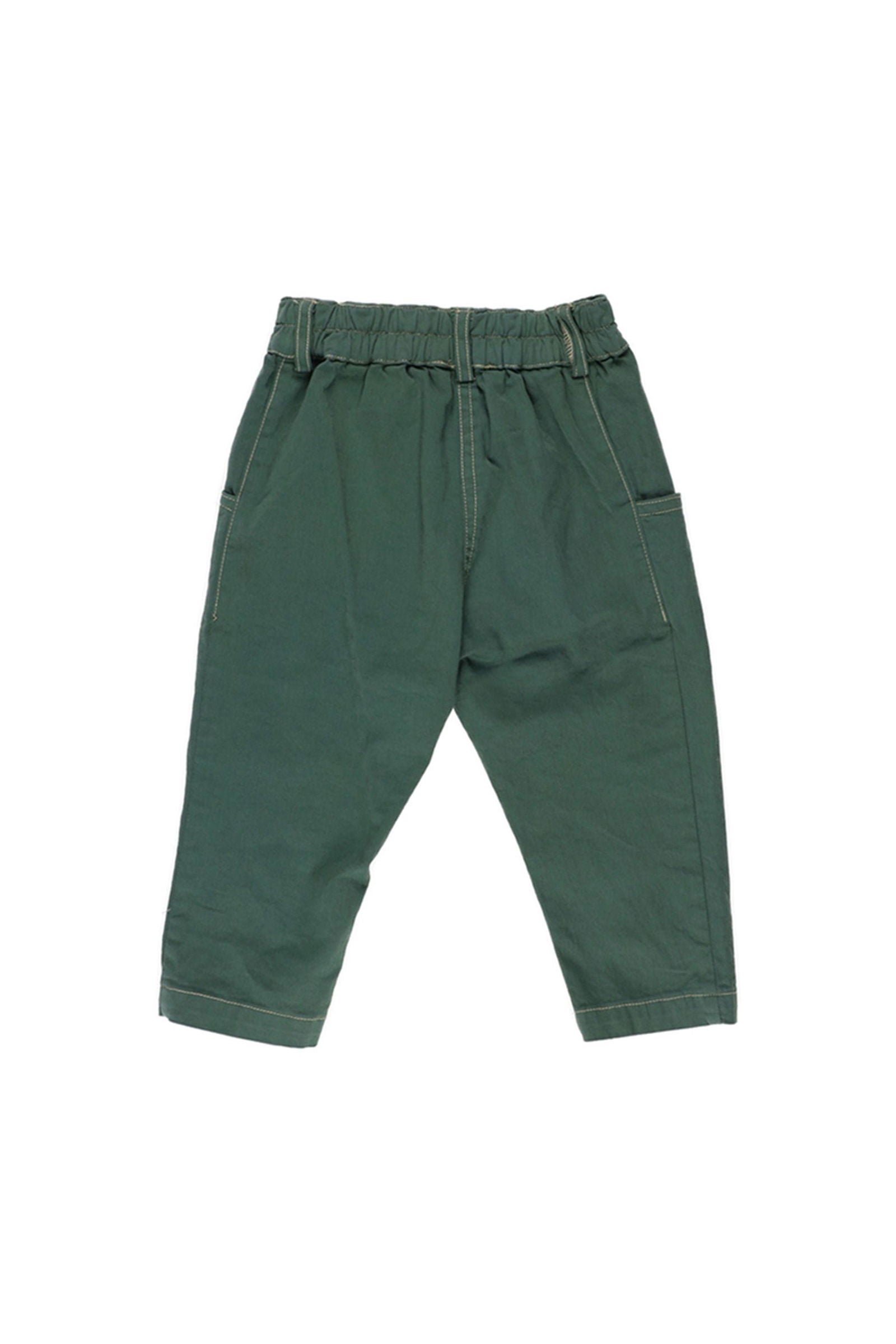 Pantaloni casual cu elastic in talie, PANCO - Dinosaur, Verde Inchis, pentru baieti