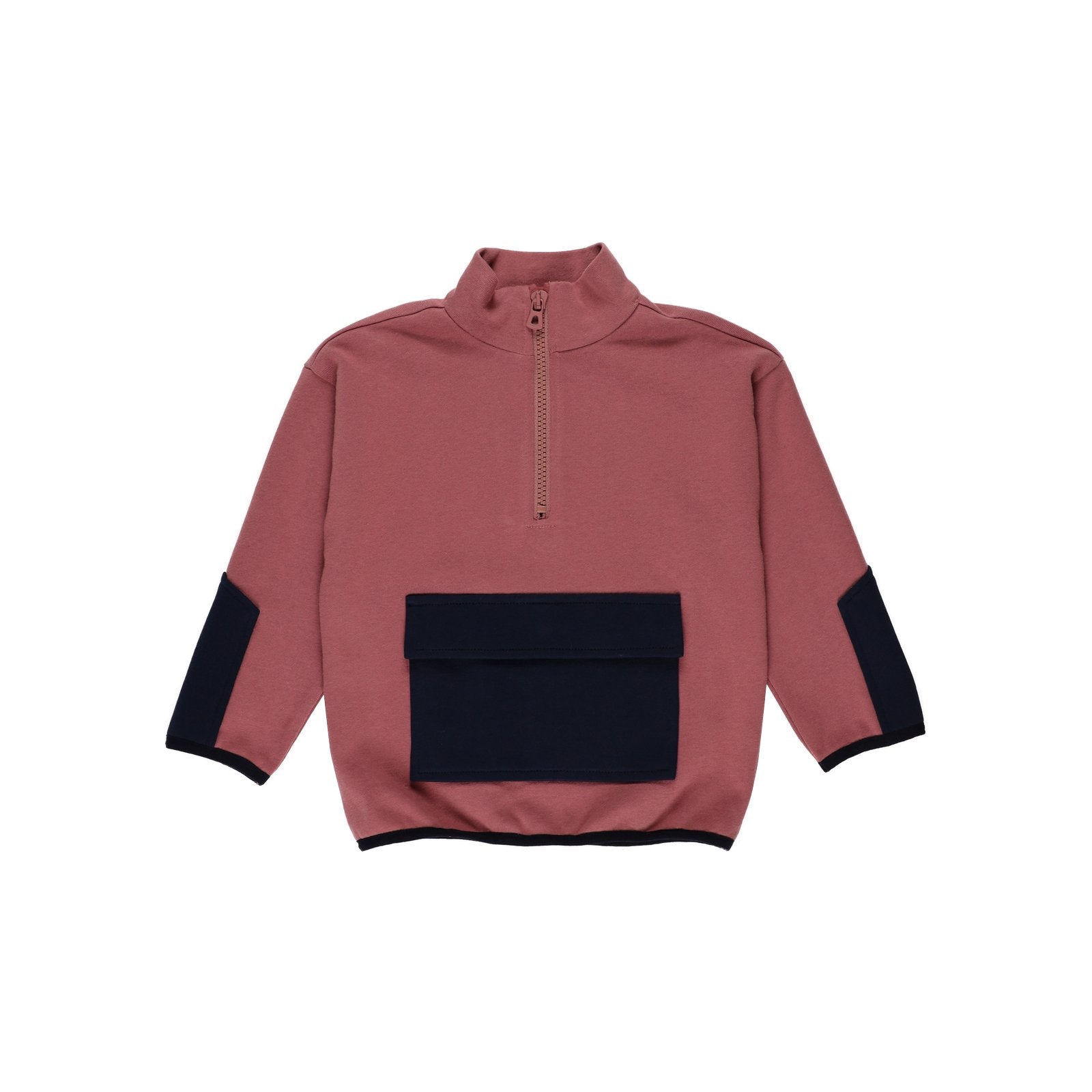 Bluza sport cu fermoar si buzunar negru Color Block, PANCO - Let`s Explore, Rose, pentru baietei