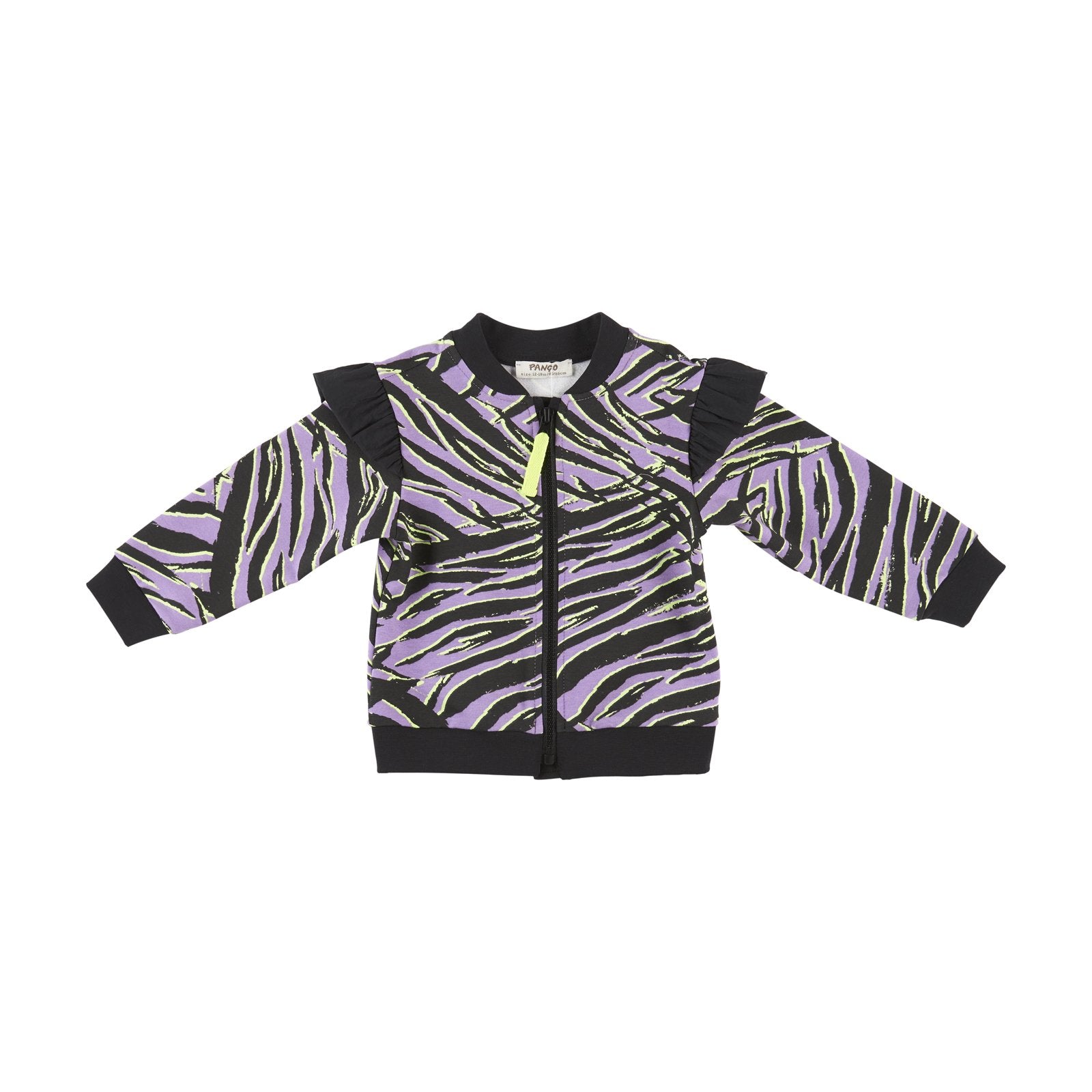 Bluza sport cu fermoar si imprimeu Zebra PANCO - Zebra`s, Negru si Lila, pentru fetite