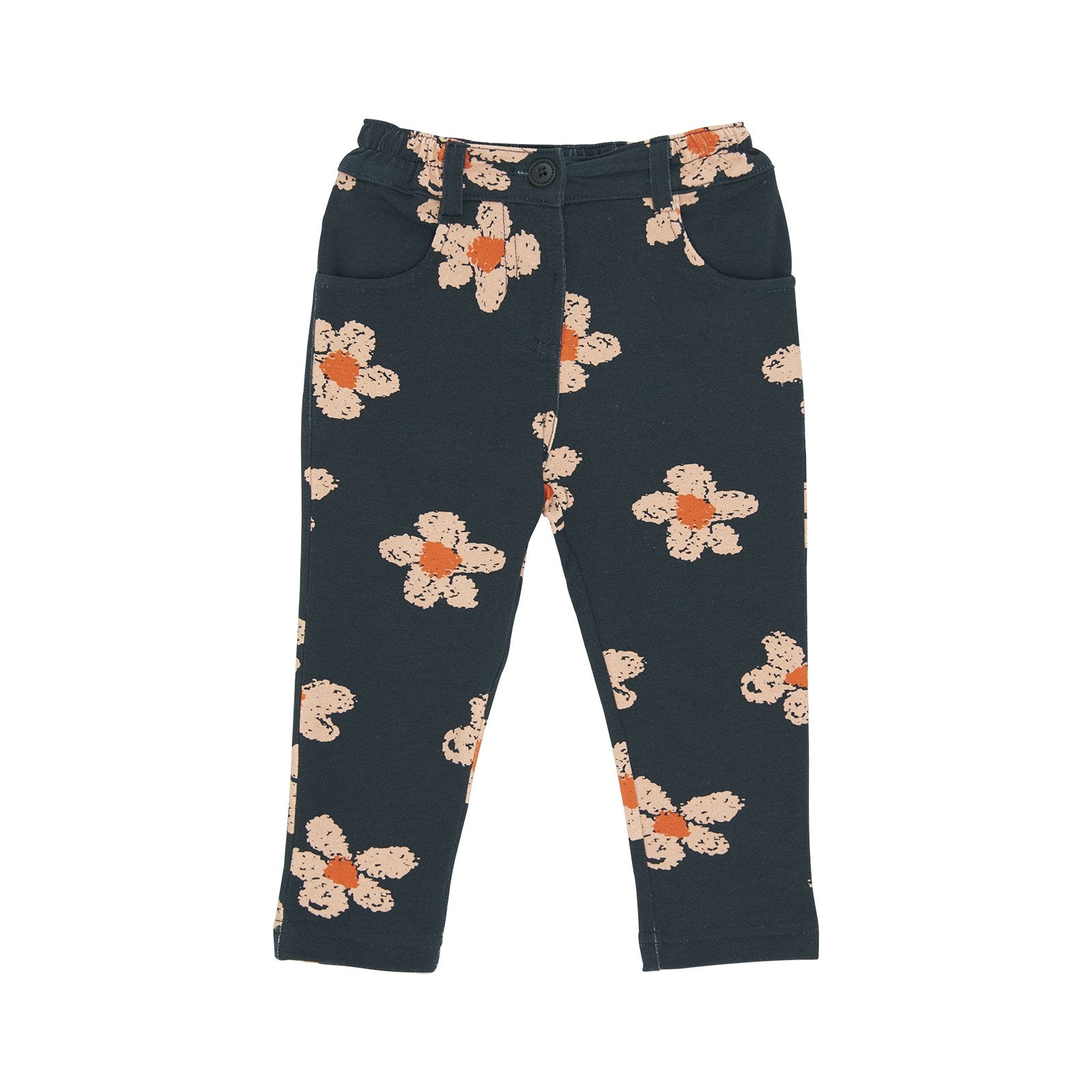 Pantaloni cu imprimeu floral PANCO - Good Day, Negru, pentru fetite