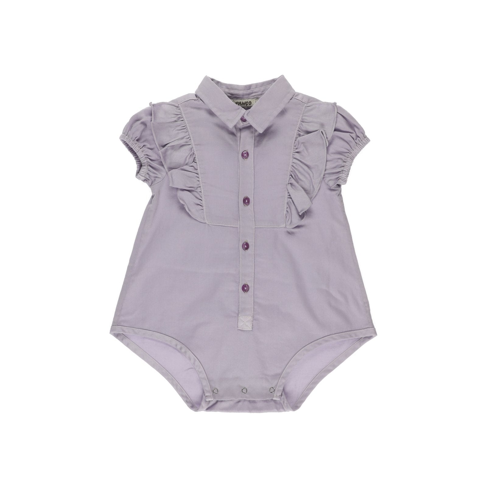 Body cu volane tip camasa PANCO - Star Light,  Lila, pentru fetite